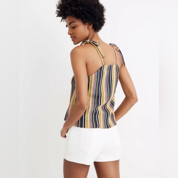 Texture & Thread Madewell crochet tie shoulder top - Picture 2 of 6